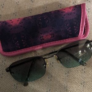 Ladies Wire Rim Sunglasses with Polyester Case